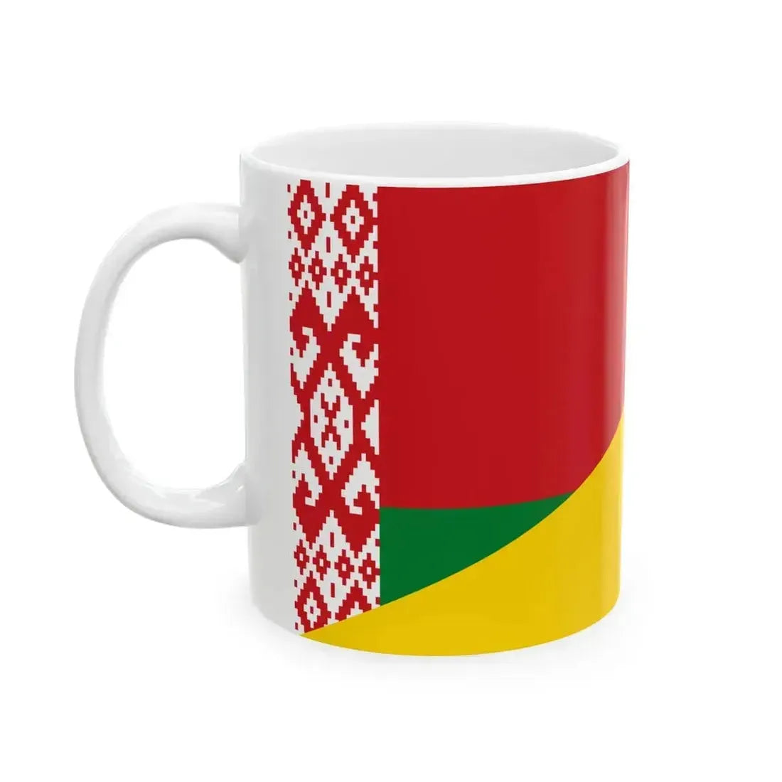 Flag of Belarus and Ukraine (Belarus) White Coffee Mug - Go Mug Yourself