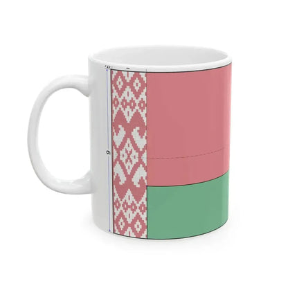 Flag of Belarus construction sheet (Belarus) White Coffee Mug - Go Mug Yourself