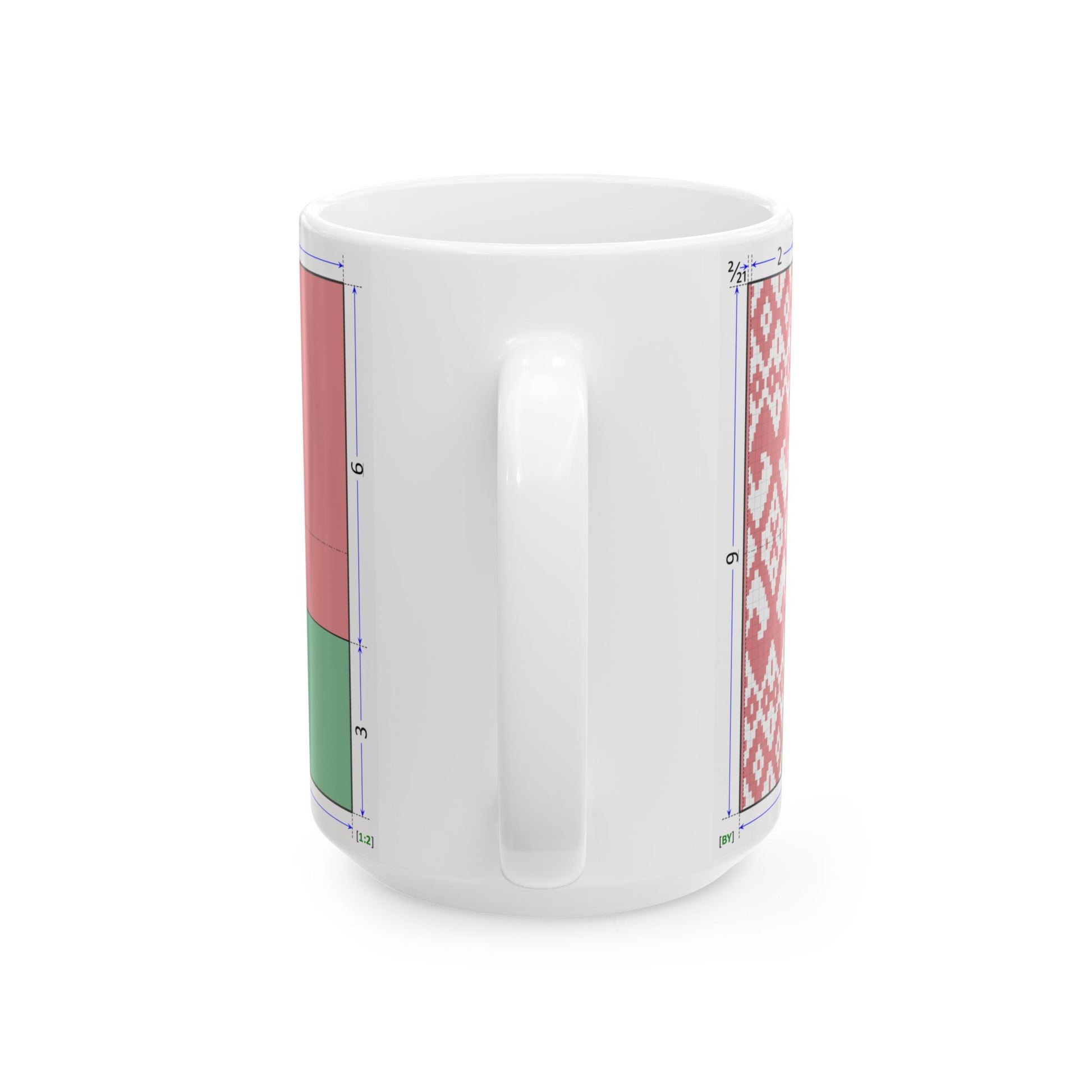 Flag of Belarus construction sheet (Belarus) White Coffee Mug-Go Mug Yourself