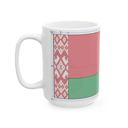Flag of Belarus construction sheet (Belarus) White Coffee Mug - Go Mug Yourself