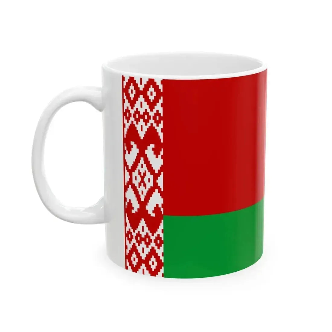 Flag of Belarus darker colors (Belarus) White Coffee Mug - Go Mug Yourself