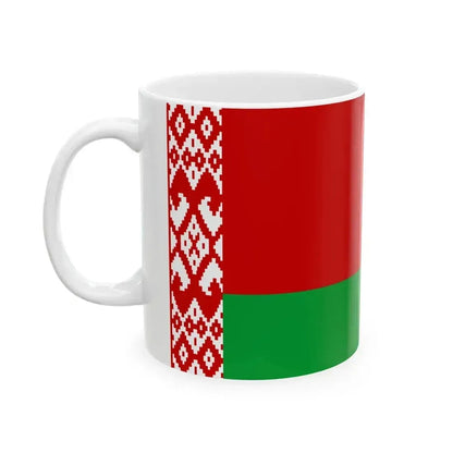 Flag of Belarus darker colors (Belarus) White Coffee Mug - Go Mug Yourself