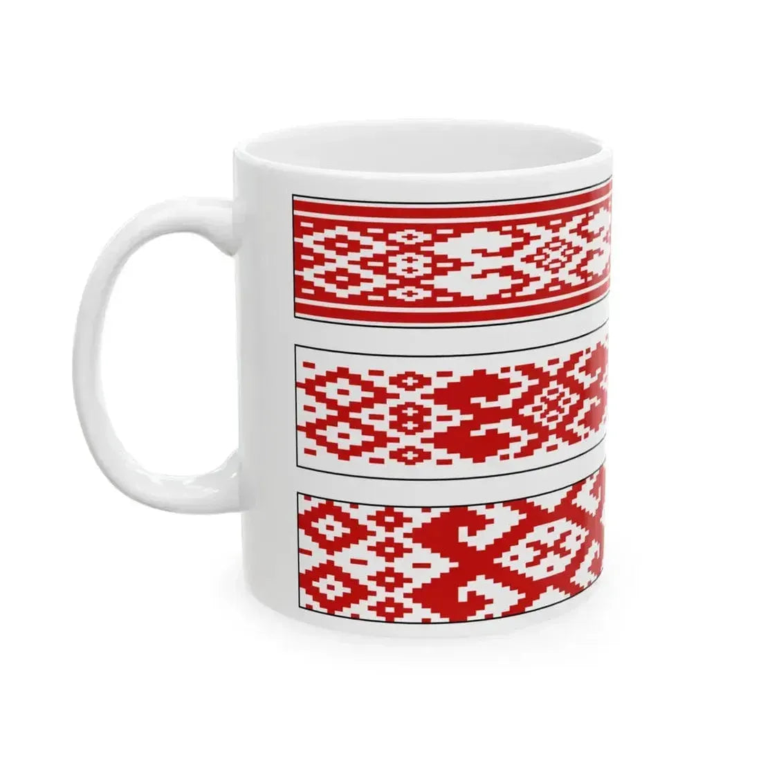 Flag of Belarus ornaments (Belarus) White Coffee Mug - Go Mug Yourself