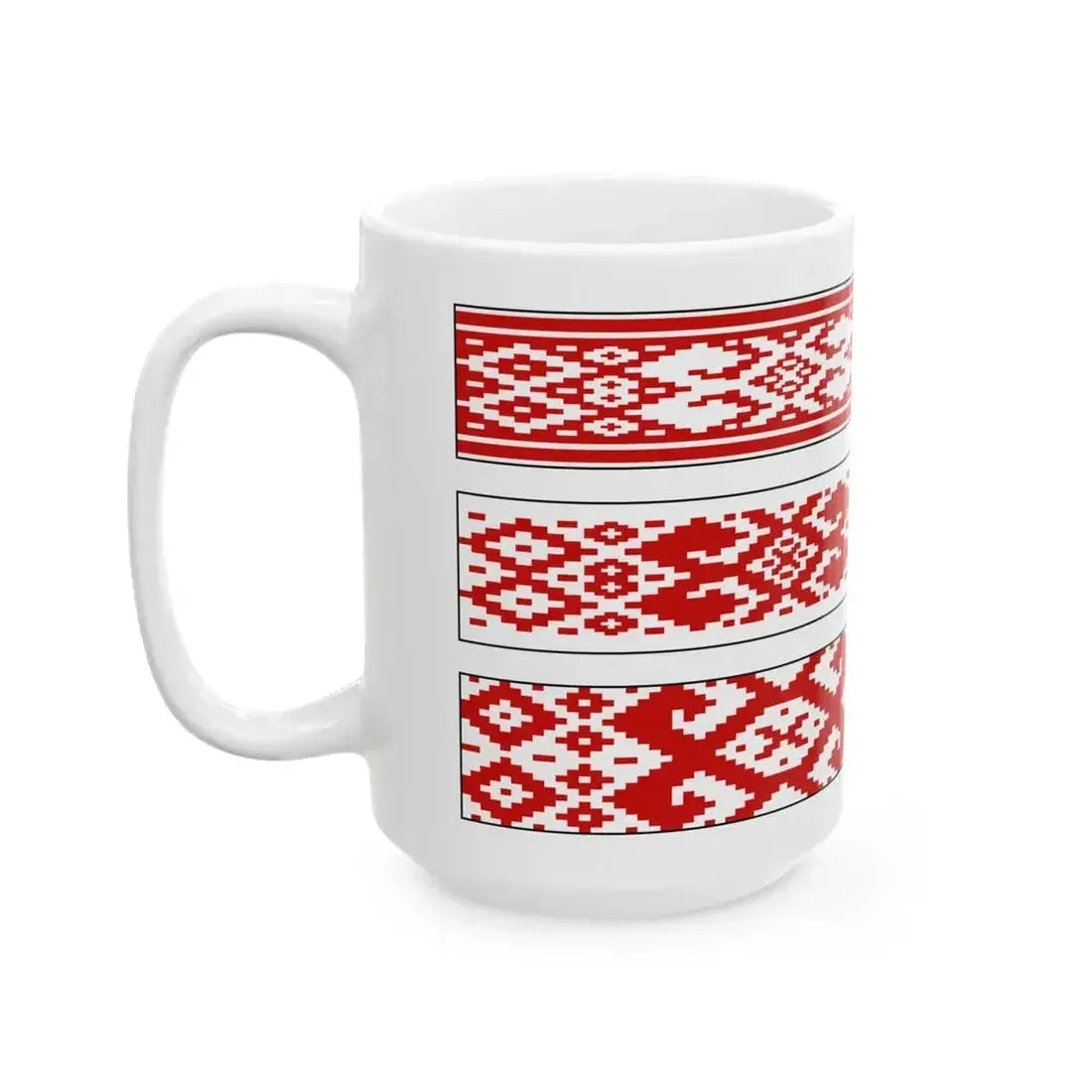 Flag of Belarus ornaments (Belarus) White Coffee Mug - Go Mug Yourself