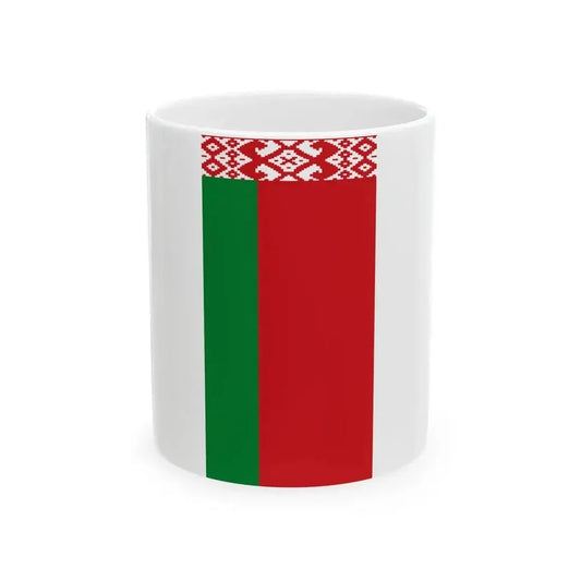 Flag of Belarus vertical (Belarus) White Coffee Mug 11oz - Go Mug Yourself