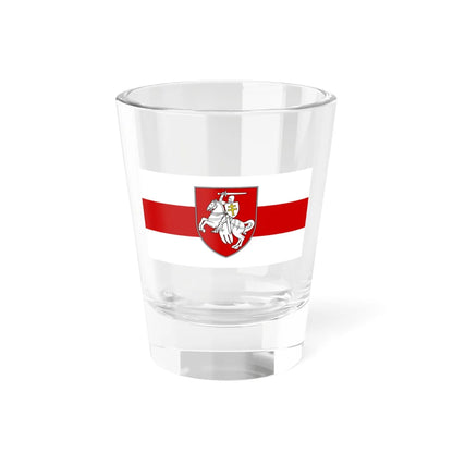Flag of Belarus w-r-w with Arms 2020 (Belarus) (Coat of Arms) Shot Glass 1.5oz 1.5oz - Go Mug Yourself