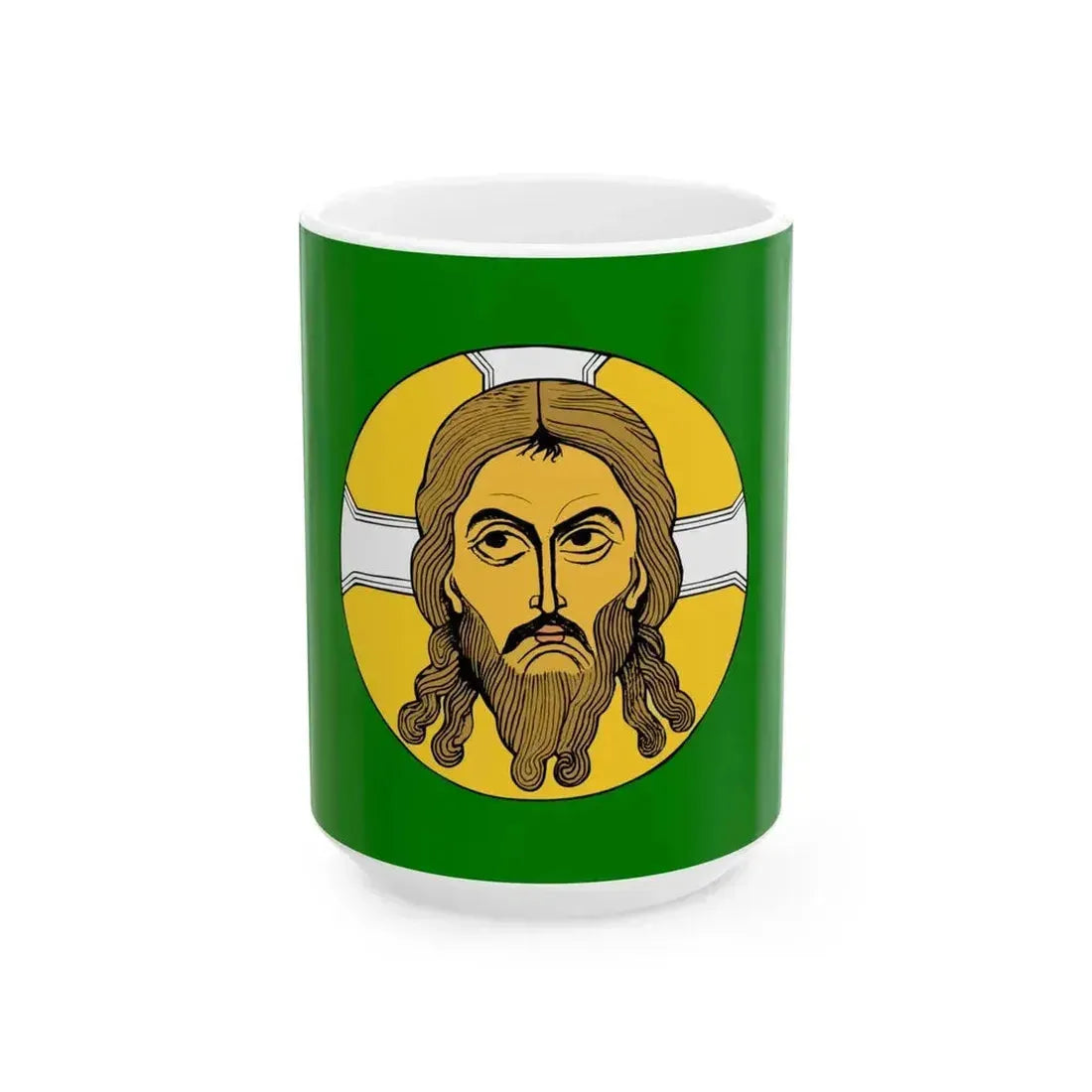 Flag of Belarusian Peasant Party Green Oak (Belarus) White Coffee Mug 15oz - Go Mug Yourself