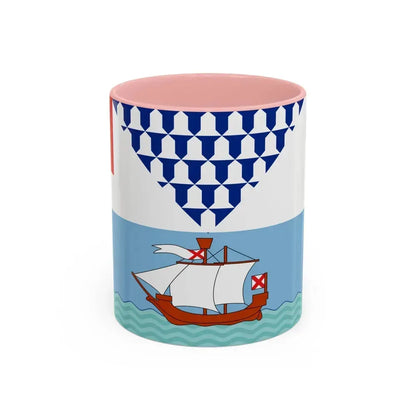 Flag of Belfast Ireland - Accent Coffee Mug 11oz Pink - Go Mug Yourself