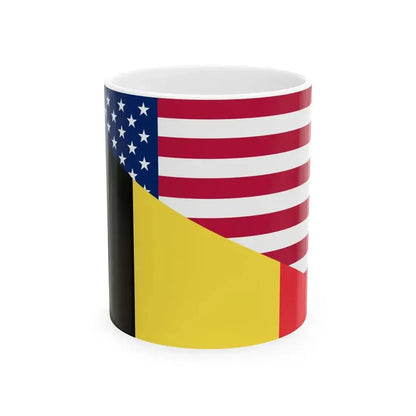 Flag of Belgium and the United States (Belgium) White Coffee Mug 11oz - Go Mug Yourself