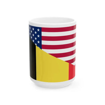 Flag of Belgium and the United States (Belgium) White Coffee Mug 15oz - Go Mug Yourself