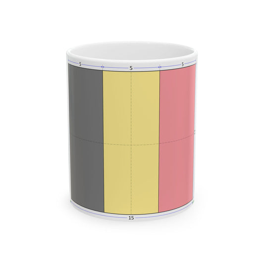 Flag of Belgium construction sheet (Belgium) White Coffee Mug-11oz-Go Mug Yourself