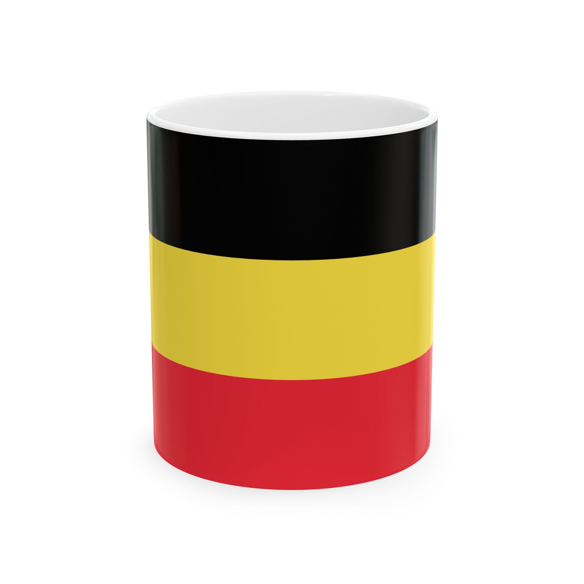 Flag of Belgium horizontal (Belgium) White Coffee Mug-11oz-Go Mug Yourself