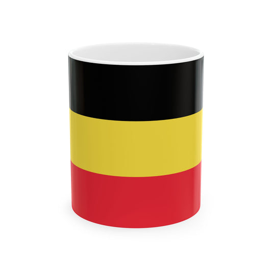 Flag of Belgium horizontal (Belgium) White Coffee Mug-11oz-Go Mug Yourself