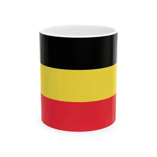 Flag of Belgium horizontal (Belgium) White Coffee Mug 11oz - Go Mug Yourself