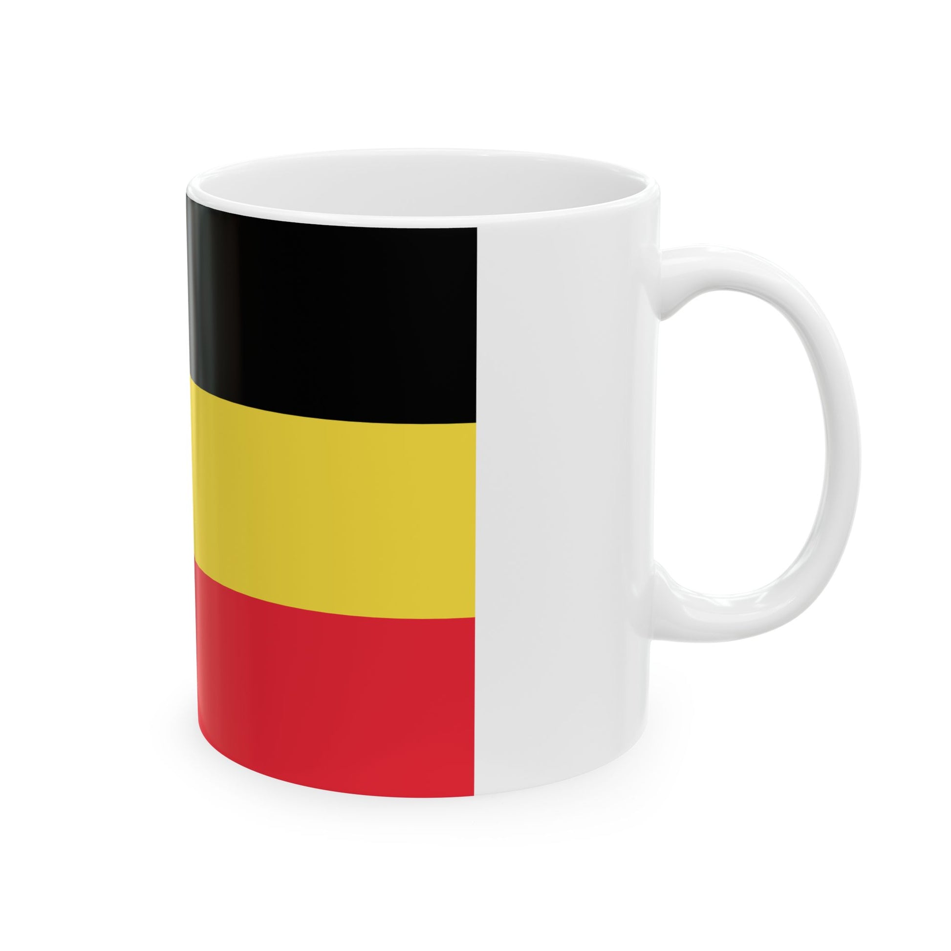 Flag of Belgium horizontal (Belgium) White Coffee Mug-Go Mug Yourself