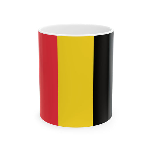 Flag of Belgium reversed (Belgium) White Coffee Mug-11oz-Go Mug Yourself
