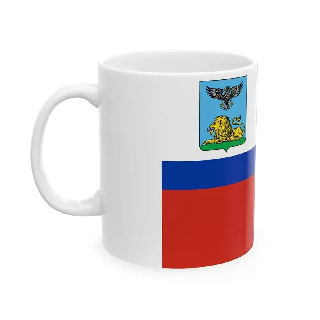 Flag of Belgorod Oblast Dark color (Russia) White Coffee Mug - Go Mug Yourself