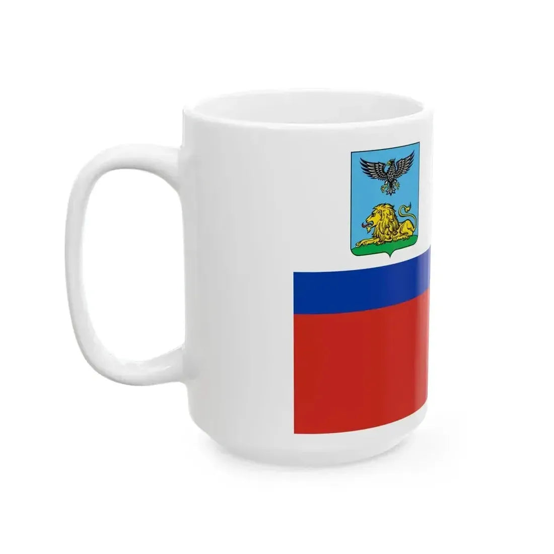 Flag of Belgorod Oblast Dark color (Russia) White Coffee Mug - Go Mug Yourself