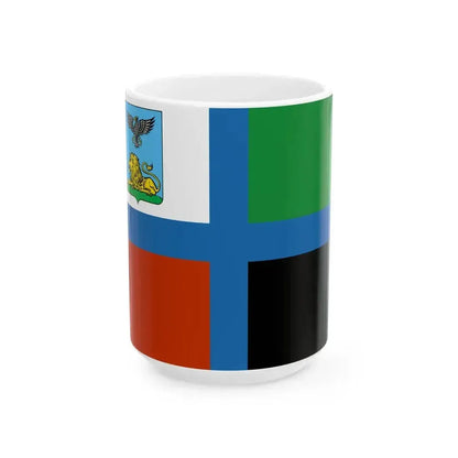 Flag of Belgorod Oblast Light color (Russia) White Coffee Mug 15oz - Go Mug Yourself