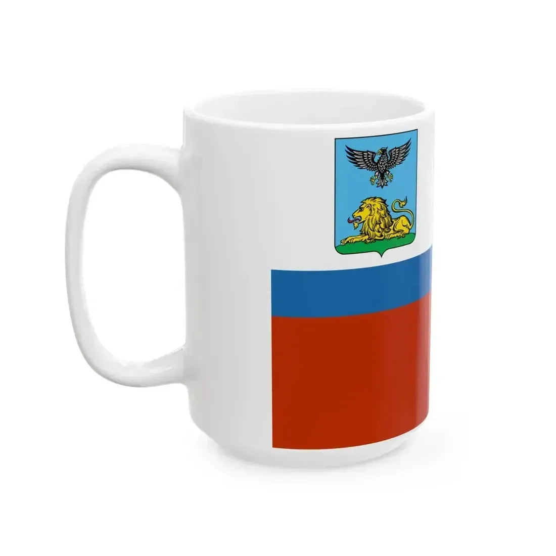 Flag of Belgorod Oblast Light color (Russia) White Coffee Mug - Go Mug Yourself