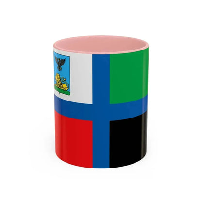 Flag of Belgorod Oblast Russia - Accent Coffee Mug 11oz Pink - Go Mug Yourself