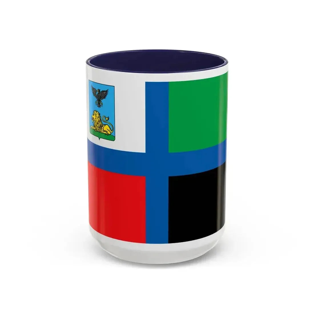Flag of Belgorod Oblast Russia - Accent Coffee Mug 15oz Navy - Go Mug Yourself