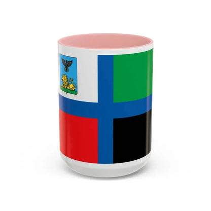 Flag of Belgorod Oblast Russia - Accent Coffee Mug 15oz Pink - Go Mug Yourself