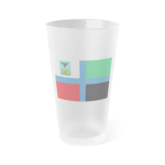 Flag of Belgorod Oblast Russia - Frosted Pint Glass 16oz-16oz-Frosted-Go Mug Yourself