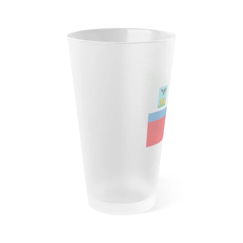 Flag of Belgorod Oblast Russia - Frosted Pint Glass 16oz-Go Mug Yourself