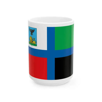 Flag of Belgorod Oblast Russia - White Coffee Mug 15oz - Go Mug Yourself