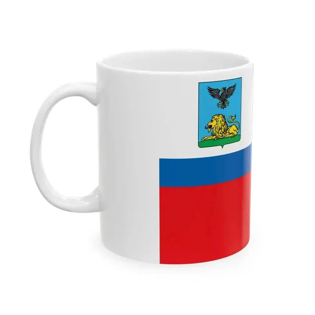 Flag of Belgorod Oblast Russia - White Coffee Mug - Go Mug Yourself