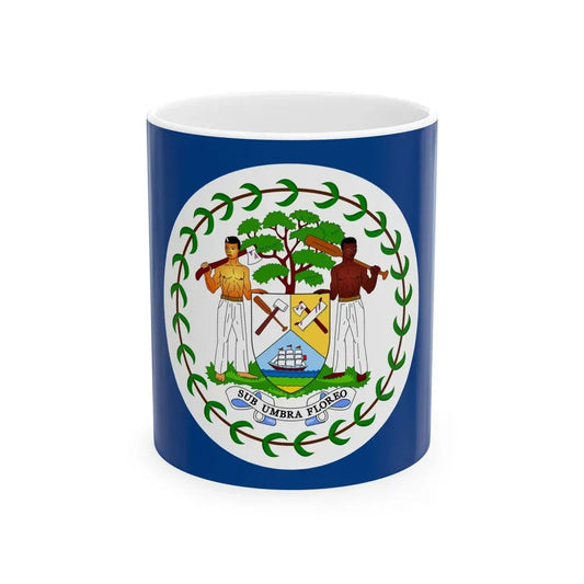 Flag of Belize 1950-1981 (Belize) White Coffee Mug 11oz - Go Mug Yourself