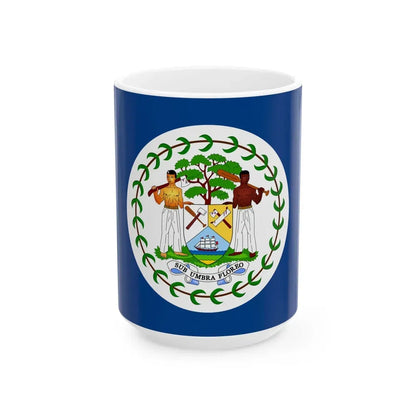 Flag of Belize 1950-1981 (Belize) White Coffee Mug 15oz - Go Mug Yourself