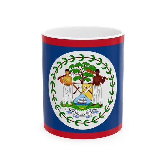Flag of Belize 1981-2019 (Belize) White Coffee Mug 11oz - Go Mug Yourself