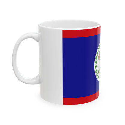 Flag of Belize 3-2 (Belize) White Coffee Mug-Go Mug Yourself