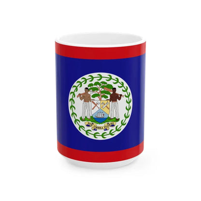 Flag of Belize (Belize) White Coffee Mug 15oz - Go Mug Yourself