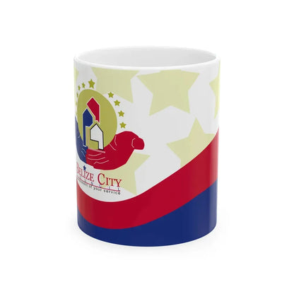 Flag of Belize City (Belize) White Coffee Mug 11oz - Go Mug Yourself