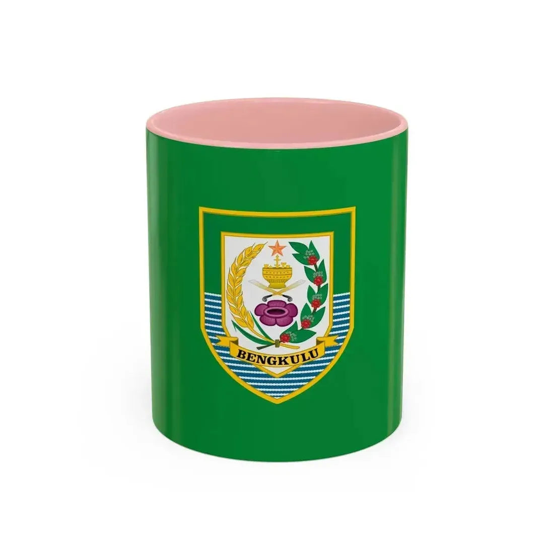 Flag of Bengkulu Indonesia - Accent Coffee Mug 11oz Pink - Go Mug Yourself