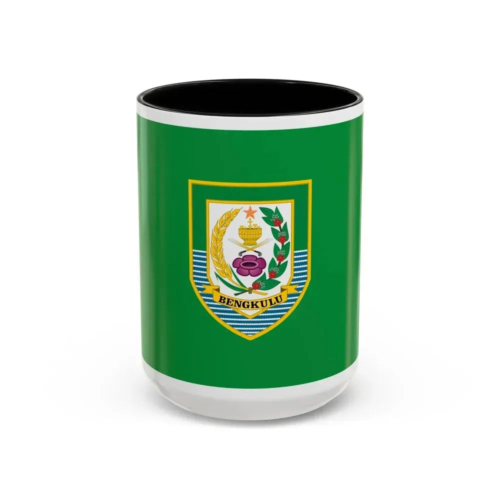 Flag of Bengkulu Indonesia - Accent Coffee Mug 15oz Black - Go Mug Yourself