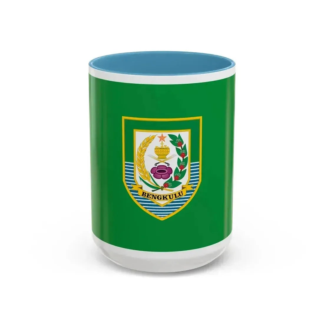 Flag of Bengkulu Indonesia - Accent Coffee Mug 15oz Light Blue - Go Mug Yourself