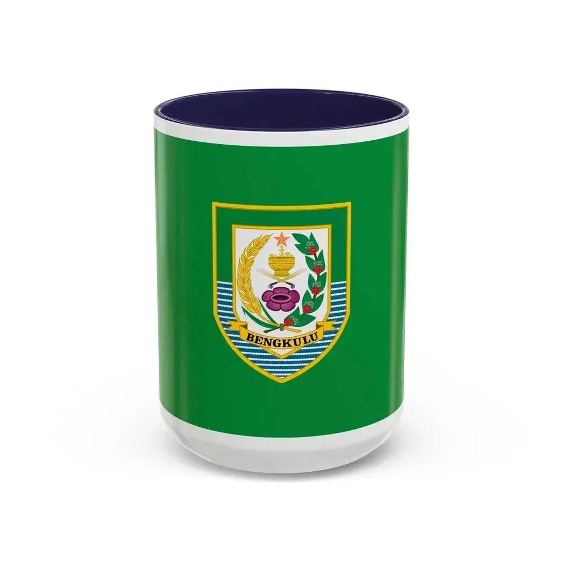 Flag of Bengkulu Indonesia - Accent Coffee Mug 15oz Navy - Go Mug Yourself