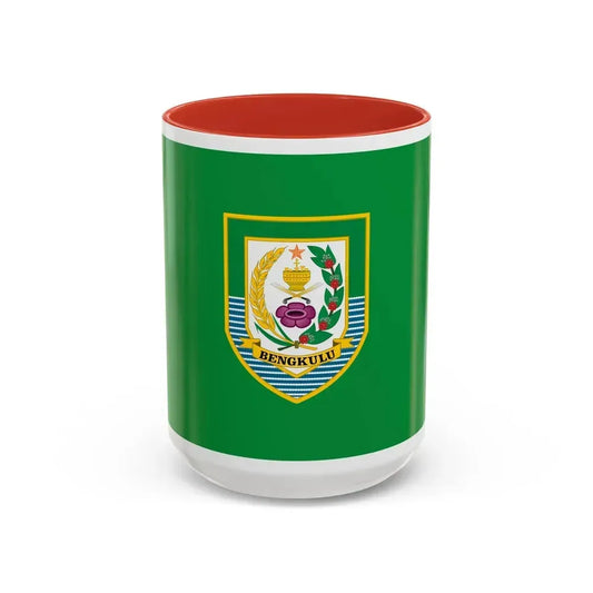 Flag of Bengkulu Indonesia - Accent Coffee Mug 15oz Red - Go Mug Yourself