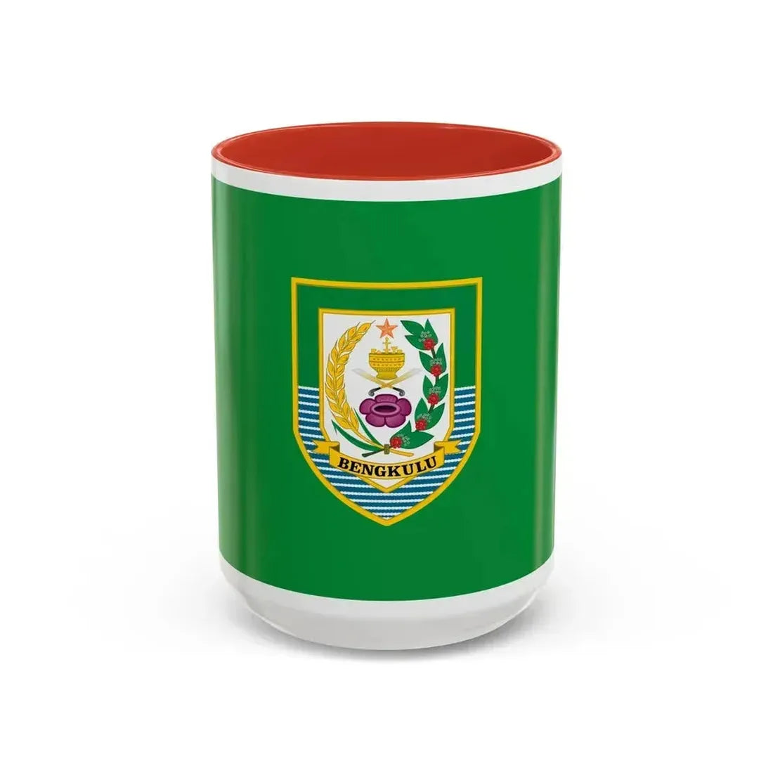 Flag of Bengkulu Indonesia - Accent Coffee Mug 15oz Red - Go Mug Yourself
