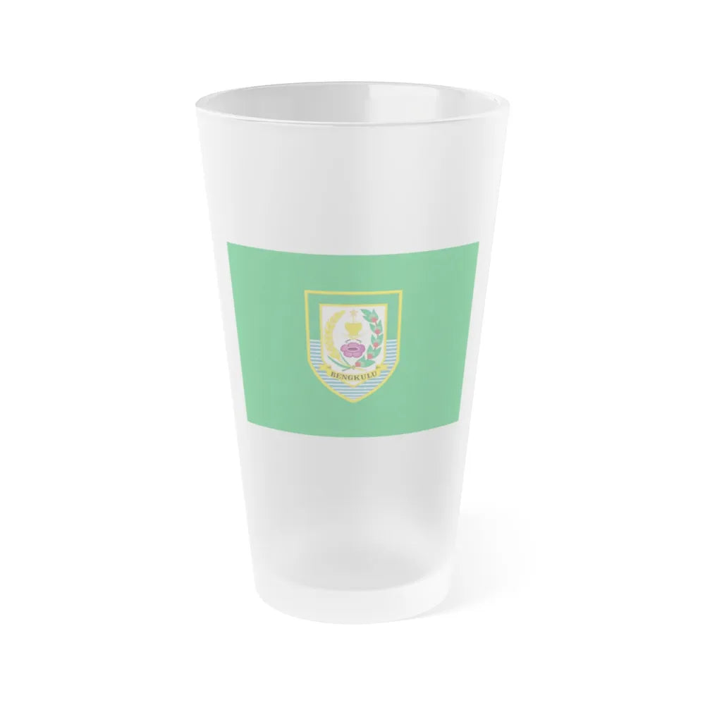 Flag of Bengkulu Indonesia - Frosted Pint Glass 16oz-16oz-Frosted-Go Mug Yourself