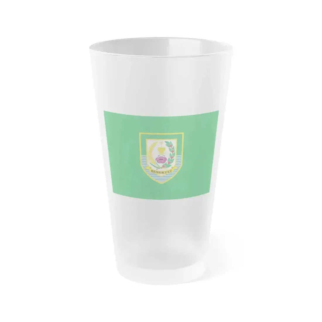 Flag of Bengkulu Indonesia - Frosted Pint Glass 16oz 16oz Frosted - Go Mug Yourself