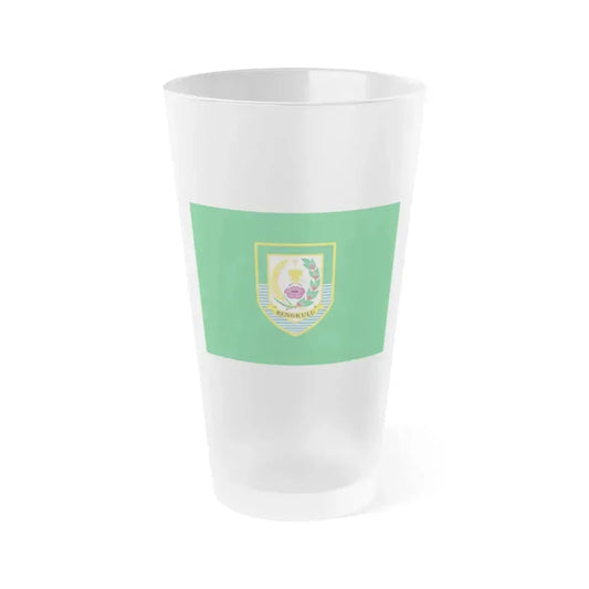 Flag of Bengkulu Indonesia - Frosted Pint Glass 16oz 16oz Frosted - Go Mug Yourself