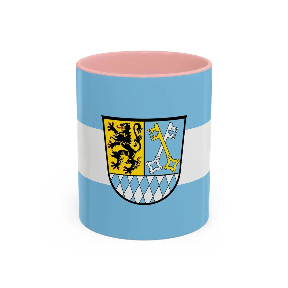 Flag of Berchtesgadener Land Germany - Accent Coffee Mug 11oz Pink - Go Mug Yourself