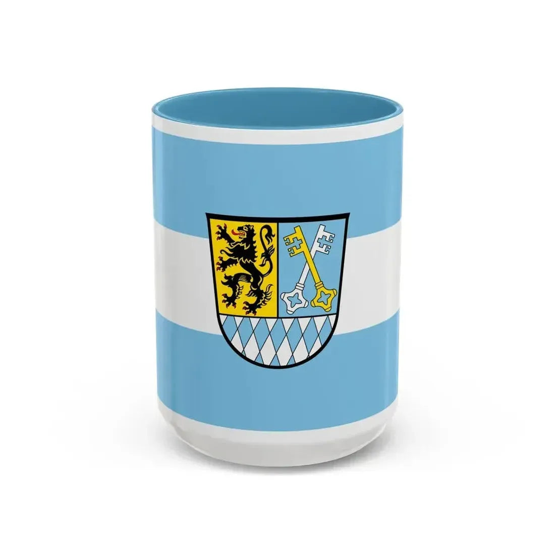 Flag of Berchtesgadener Land Germany - Accent Coffee Mug 15oz Light Blue - Go Mug Yourself