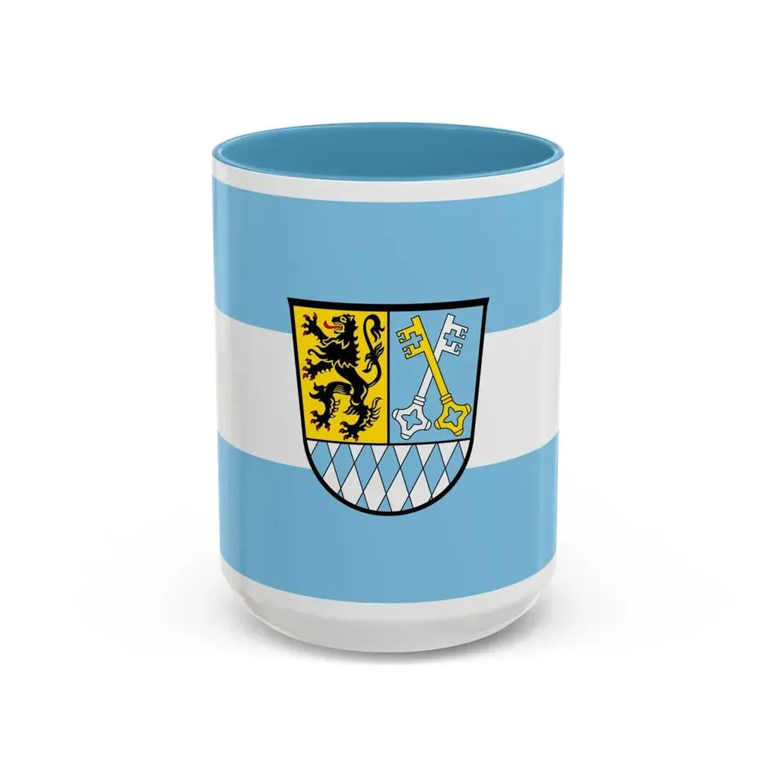 Flag of Berchtesgadener Land Germany - Accent Coffee Mug 15oz Light Blue - Go Mug Yourself