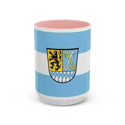 Flag of Berchtesgadener Land Germany - Accent Coffee Mug 15oz Pink - Go Mug Yourself